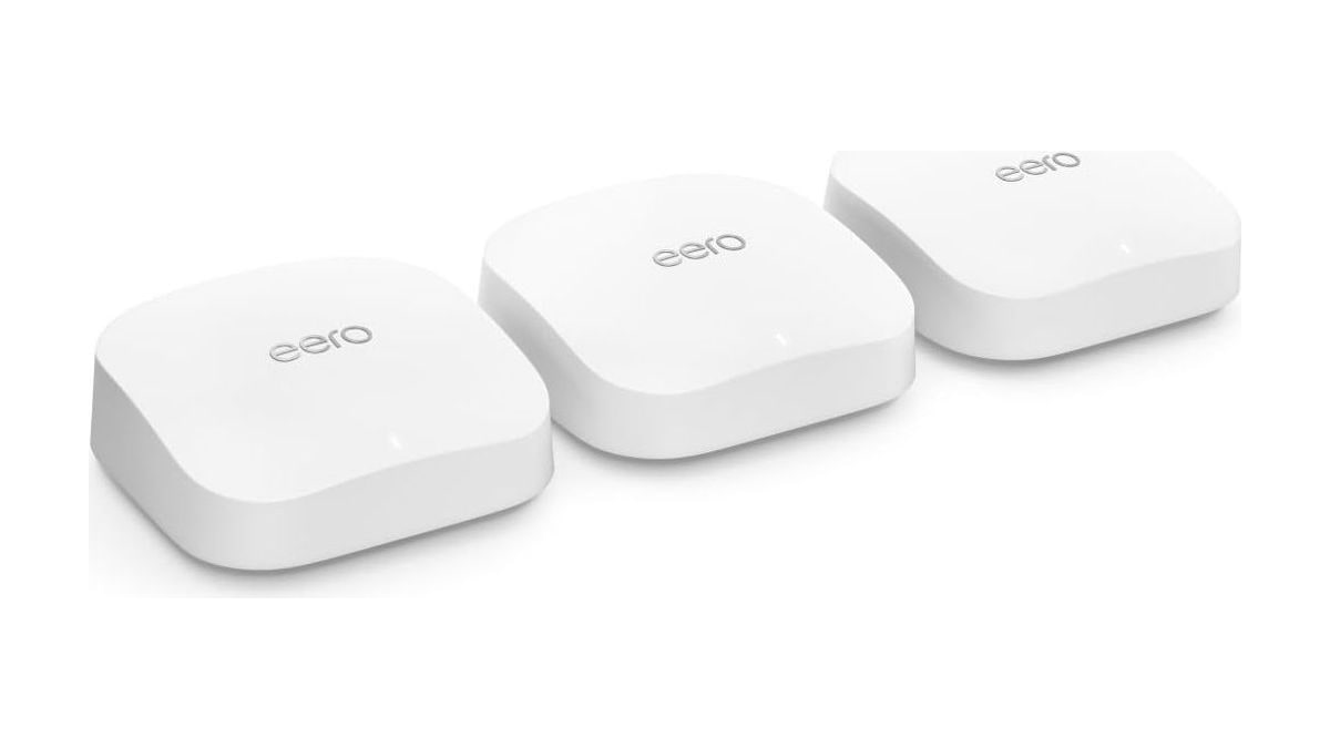 Amazon eero Pro 6E mesh wifi system - Supports internet plans up to 2.5 Gbps, Coverage up to 6,000 sq. ft., Connect 100+ devices, 3-pack