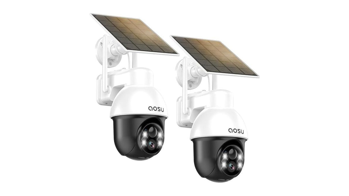 aosu Security Cameras Wireless Outdoor - Solar Powered,Full 360° Coverage