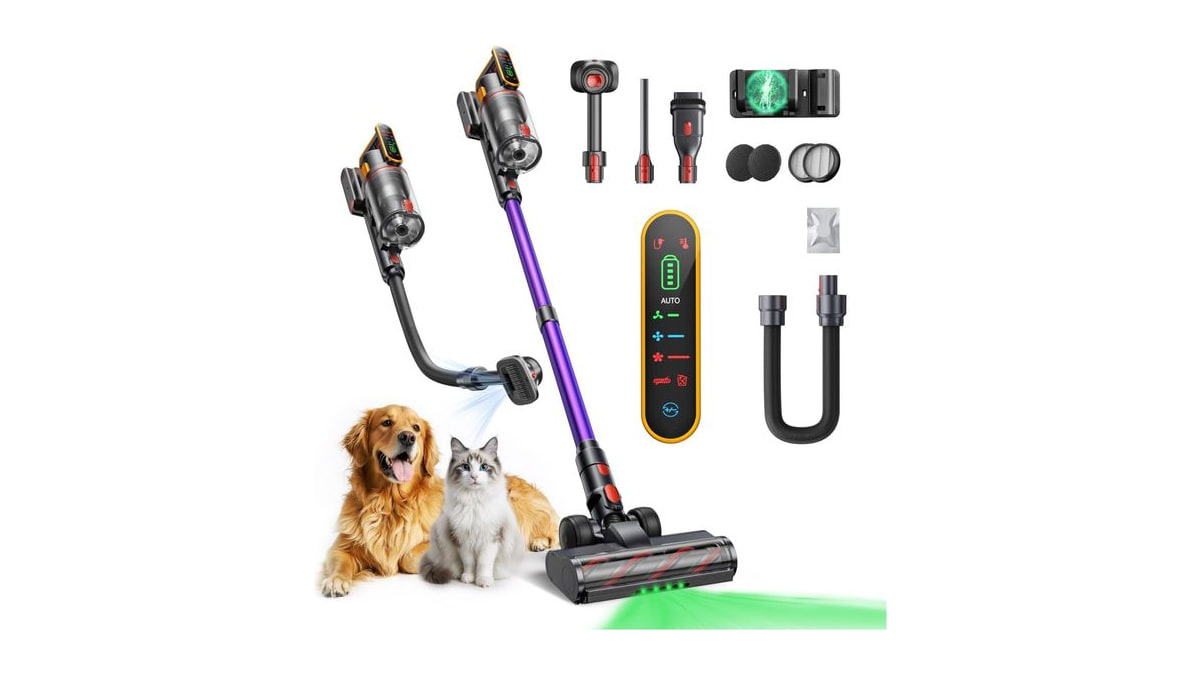 Cordless Vacuum Cleaner 55KPa 650W 70Mins Stick Vacuum Cleaners for Home