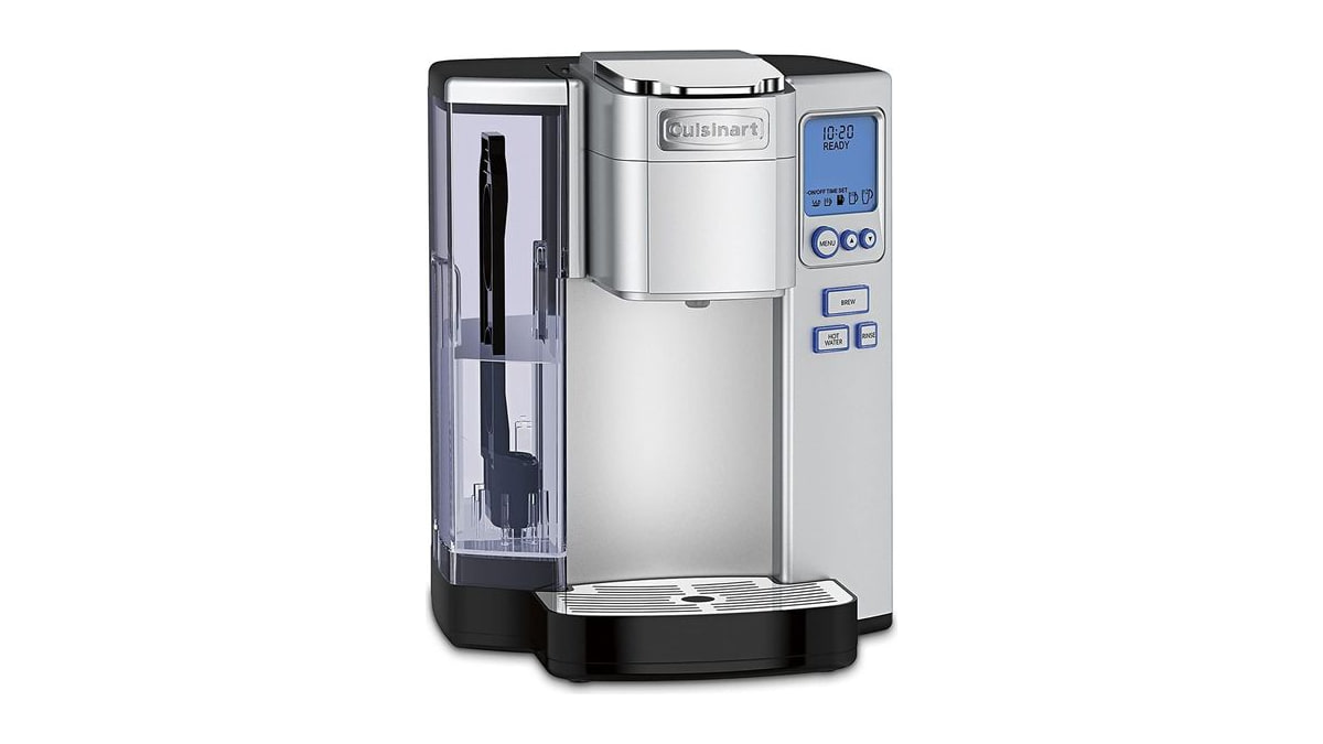 Cuisinart Coffee Maker, Single Serve 72-Ounce Reservoir Pod Coffee Machine, Programmable Brewing & Hot Water Dispenser, 5 Cup-Size Settings, Stainless