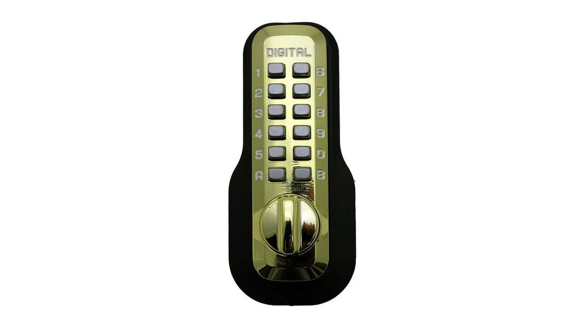Digital Door Lock M210 Mechanical Keyless Deadbolt, Bright Brass