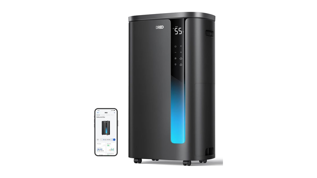 DREO Energy Star 2025 Smart Dehumidifier for Basement, 1.85 Gal Water Tank