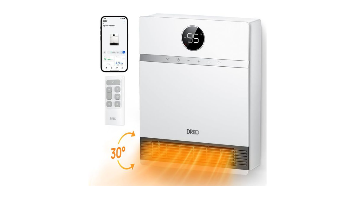DREO Smart Electric Wall Heater for Indoor Use, Works with Alexa,Large Room