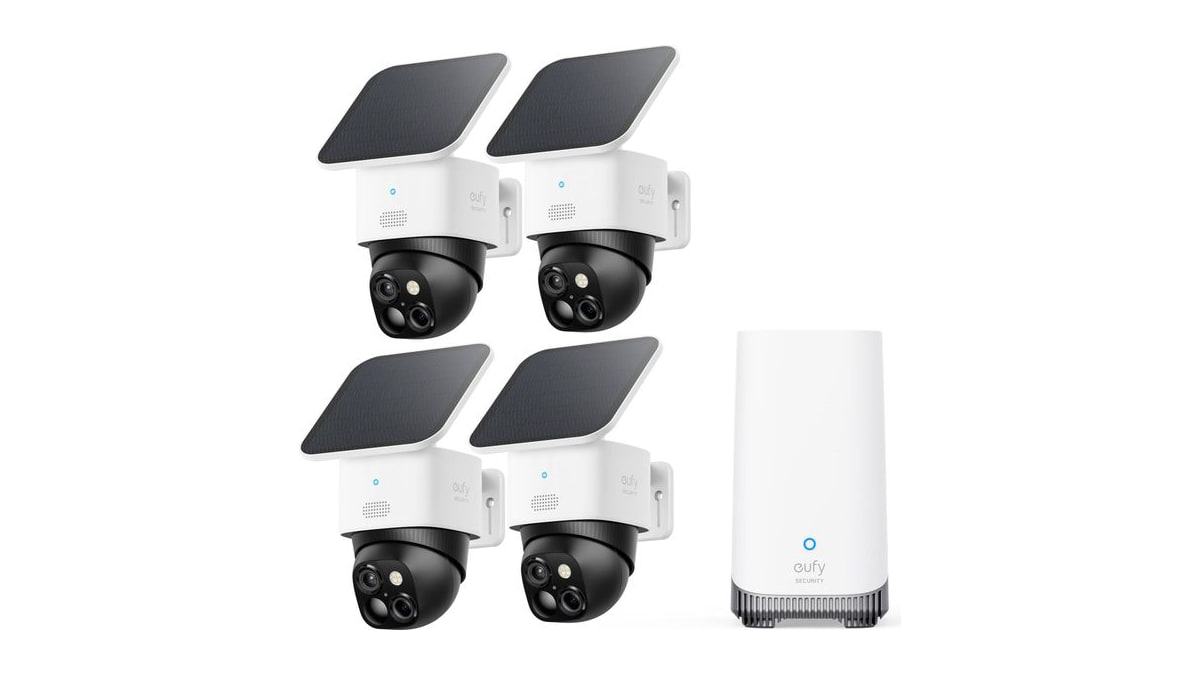 eufy Security SoloCam S340, 4-Cam Kit, 3K Dual-Lens Solar Security Camera