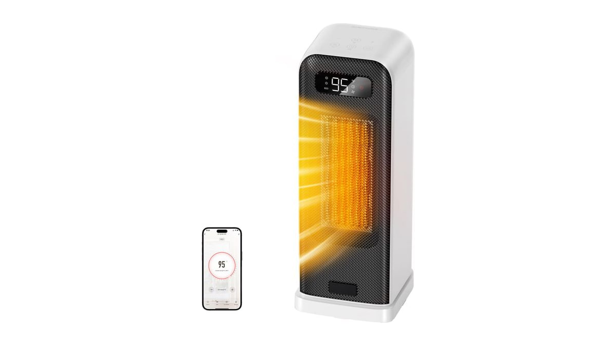 FLANUR Space Heater for Indoor Use, 1500W Smart Electric Heater, White