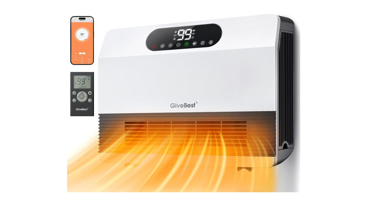 GiveBest Electric Wall Mounted Heater, 1500W Space Heaters for Indoor Use