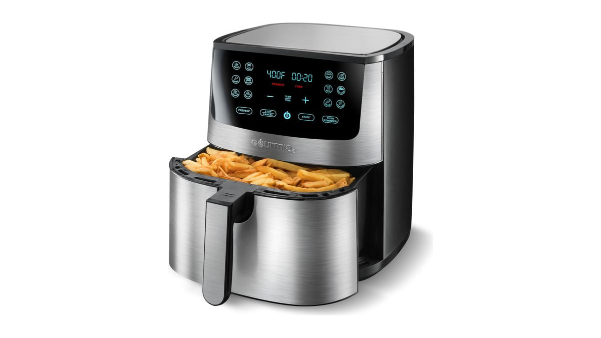 Gourmia Air Fryer - 8 Qt Basket Capacity, 12 Presets, Stainless Steel