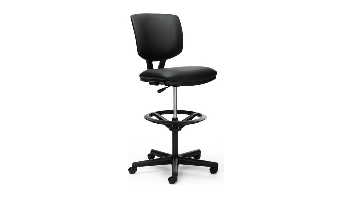 HON Volt Ergonomic Office Stool, Armless, Office Desk Computer Chair, Black