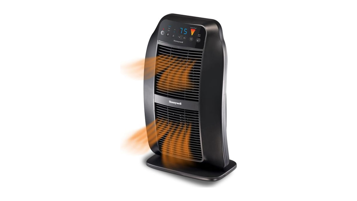 Honeywell HeatGenius Ceramic Heater, Black - Easy to Use Space Heater with Multi-Directional Heating, Digital Controls and Programmable Thermostat
