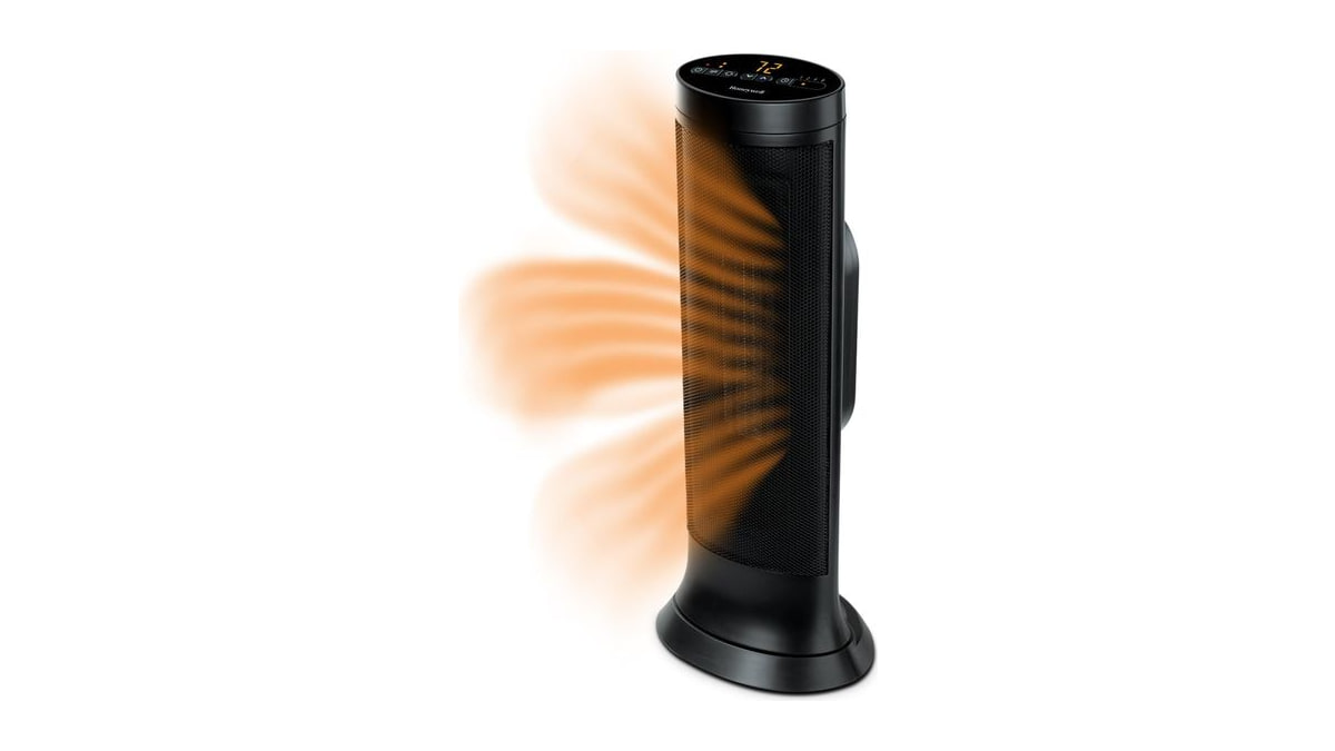 Honeywell Slim Ceramic Tower Heater, Large Room, Black