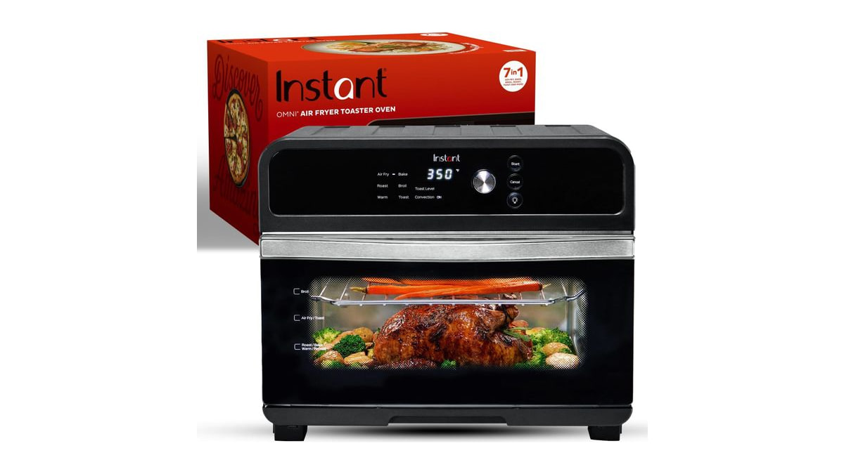 Instant Pot Omni 19QT/18L Toaster Oven Air Fryer, 7-in-1 Functions, Fits 12" Pizza, Crisps, Broils, Bakes, Roasts, Toasts, Warms, Convection, 100+ In-