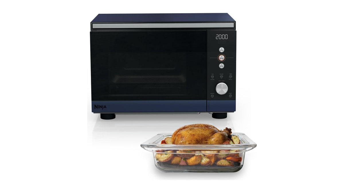 Ninja Crispi Microwave and Air Fryer with FusionCrisp, Cyberspace, MW101BL1