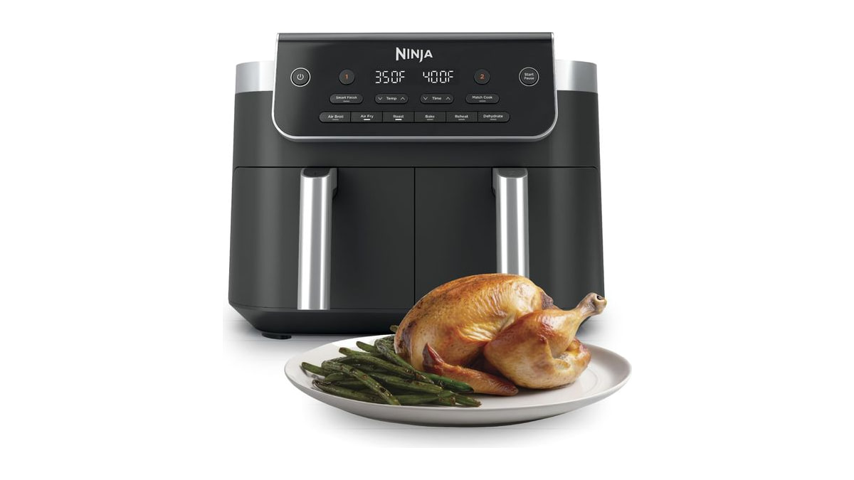 Ninja DualZone Air Fryer, 8 Qt, 6-in-1, Grey, DZ801