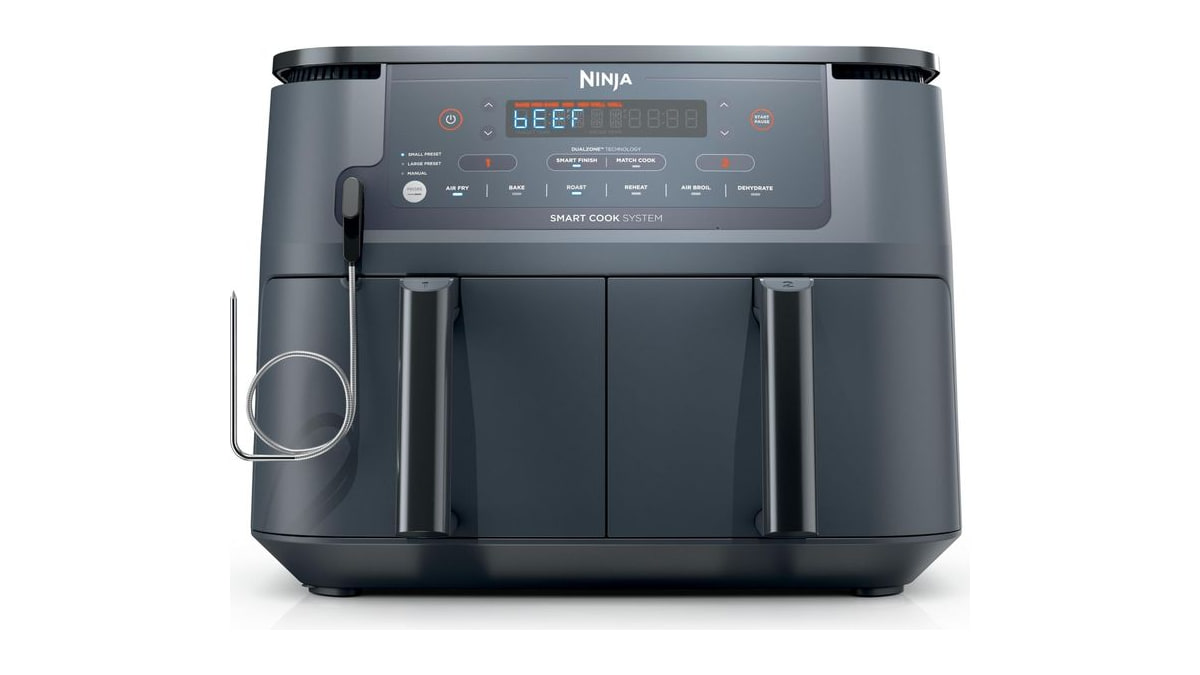 Ninja Foodi Air Fryer, 10 Qt DualZone Smart XL, 6-in-1, Grey, DZ550GY