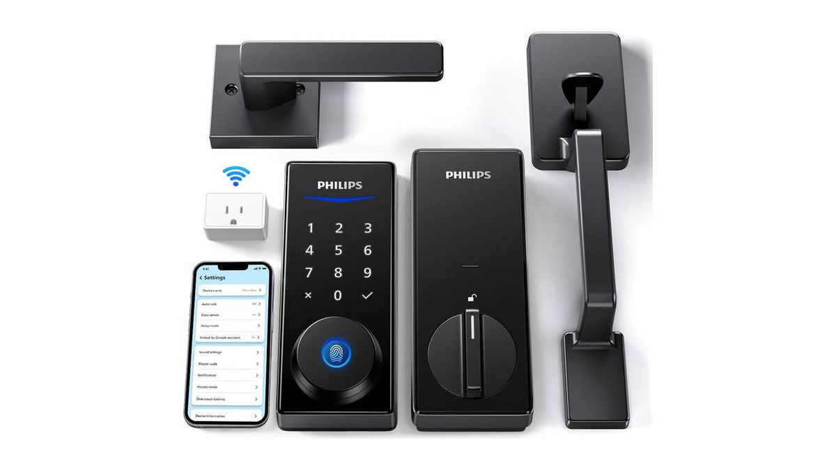 Philips Wi-Fi Smart Deadbolt with 2 Handles, Front Lock Set with Gateway