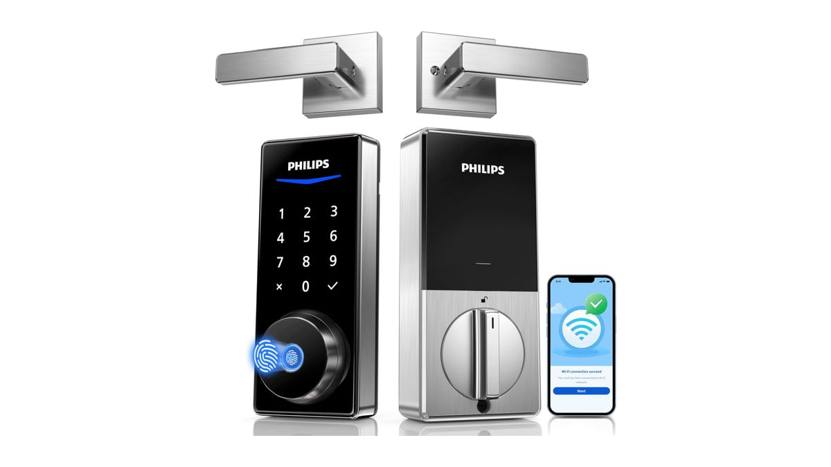 Philips Wi-Fi Smart Deadbolt Lock with 2 Handle, Keypad Front Door Lock Set