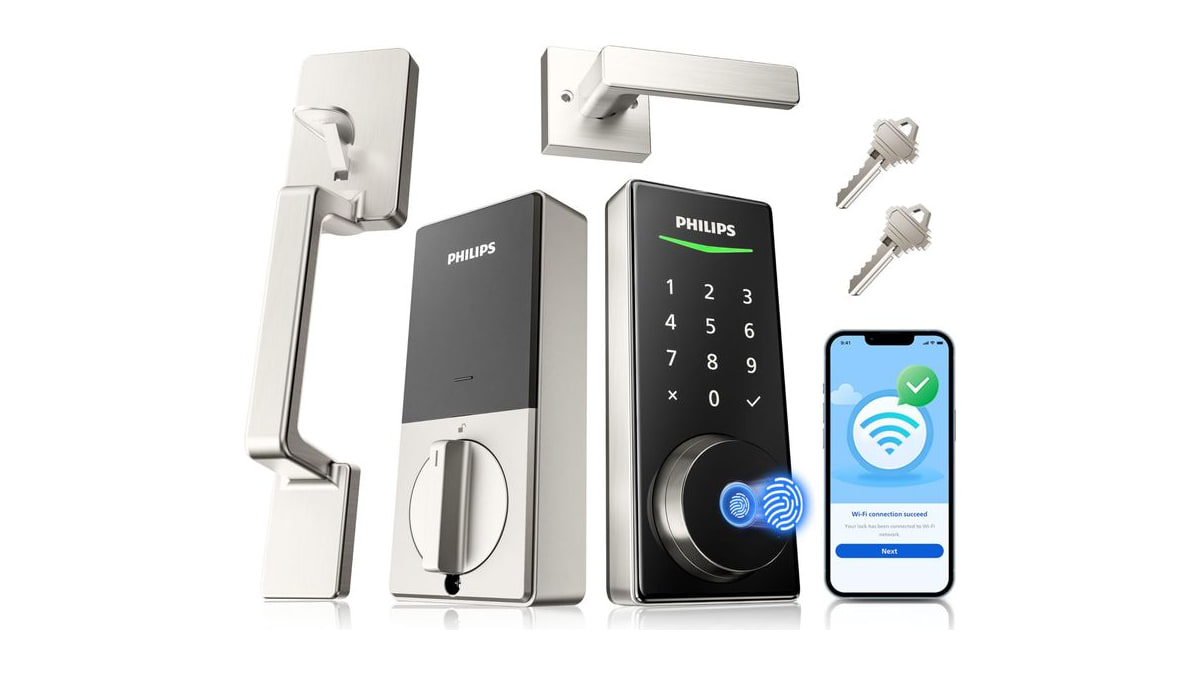 Philips WiFi Smart Lock with Handle Set, APP Remote Control, Voice Control