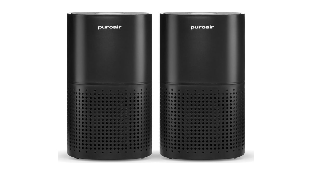 PuroAir 240 HEPA Air Purifiers for Home Pets Bedroom 1000 Ft², Black, 2PK