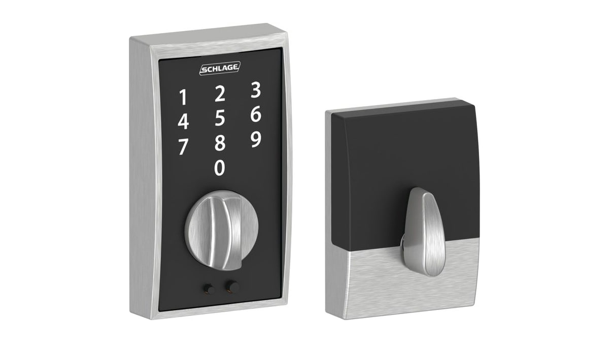 Schlage Touch Electronic Deadbolt Lock with Camelot Trim, Satin Chrome