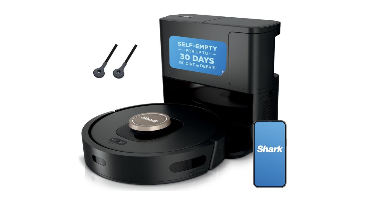 Shark AV2501AE AI Robot Vacuum with XL HEPA Self-Empty Base, Bagless, 60-Day Capacity, LIDAR Navigation, Perfect for Pet Hair, Compatible with Alexa,