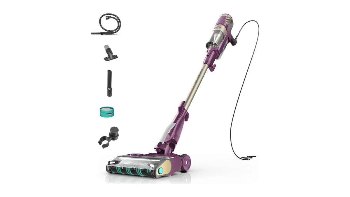 Shark PowerDetect Corded Stick Vacuum, HEPA, Pet Hair, Purple, HZ4001AMZ