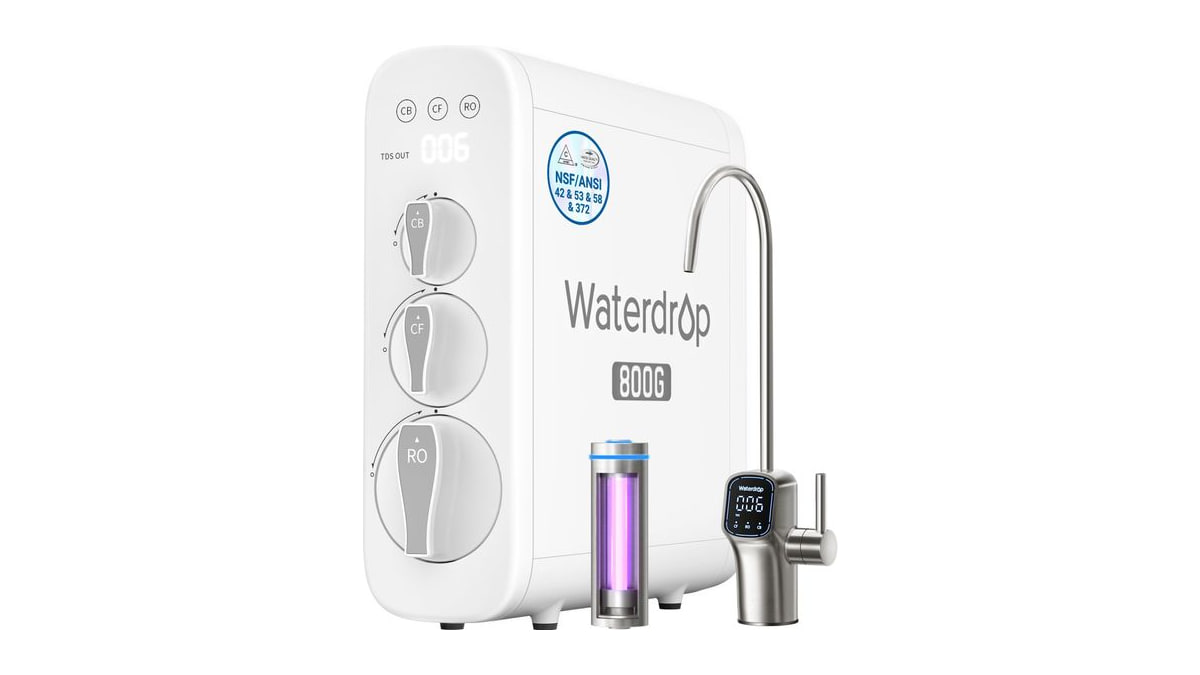 Waterdrop G3P800 Tankless Reverse Osmosis Water Filter System, 800 GPD