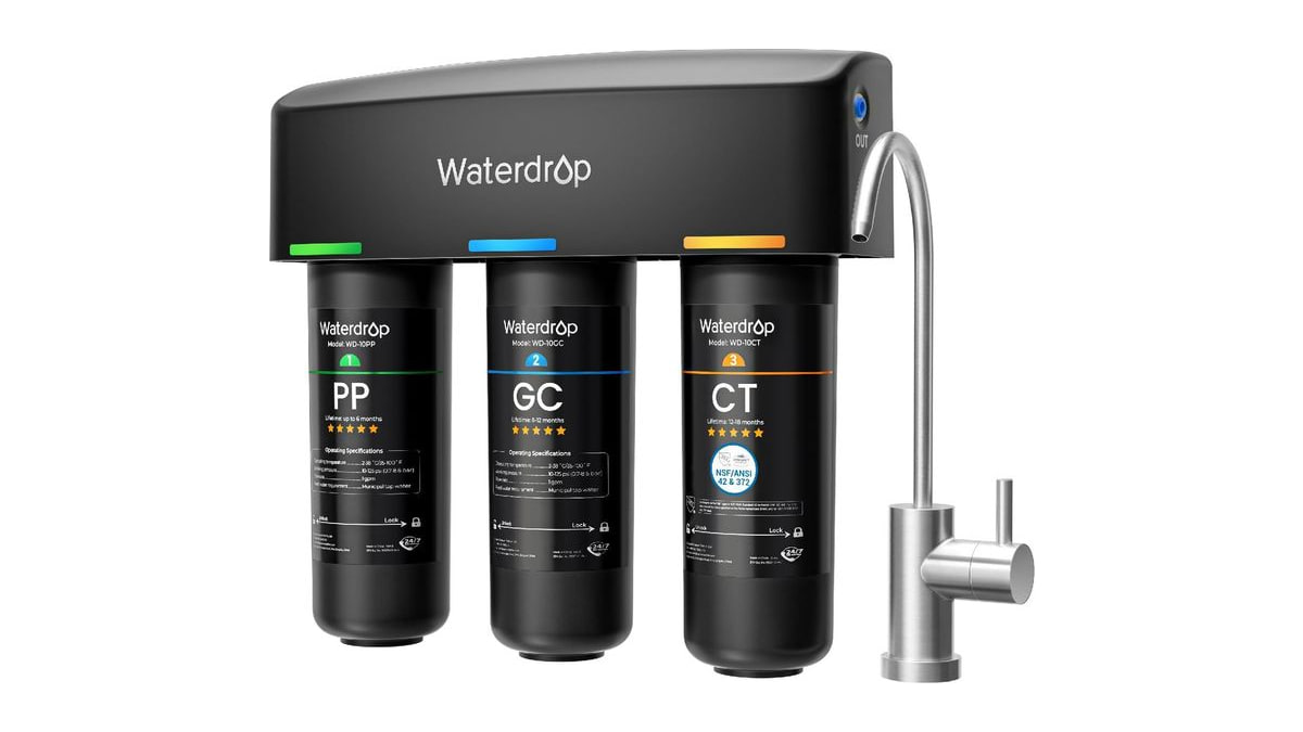 Waterdrop TSB 8 Layer Under Sink Water Filter System, with Dedicated Faucet