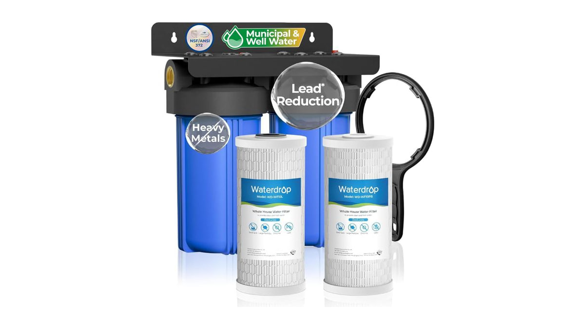 Waterdrop WHF21-PBL 2-Stage Whole House Water Filter System, NSF/ANSI 372