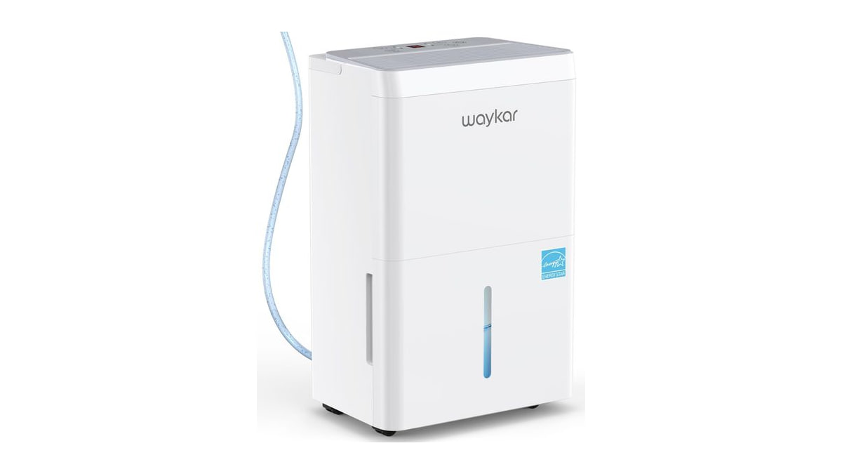 Waykar 150 Pint 2025 Energy Star Dehumidifier with Pump for Large Rooms up to 7,000 Sq. Ft. for Home, Basement, Commercial, Industrial, with Drain Hos