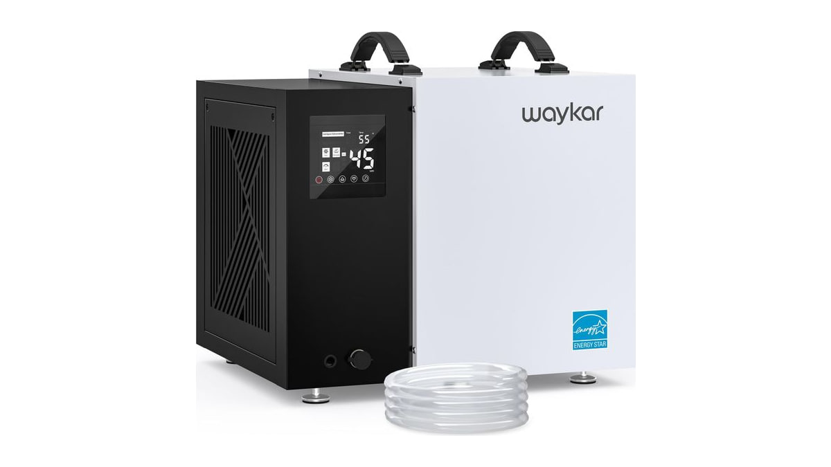 Waykar 70 Pint Energy Star Crawl Space Dehumidifier with Pump & Drain Hose for Basements, Commercial & Water Damage Spaces up to 5000 Sq. Ft., Compact
